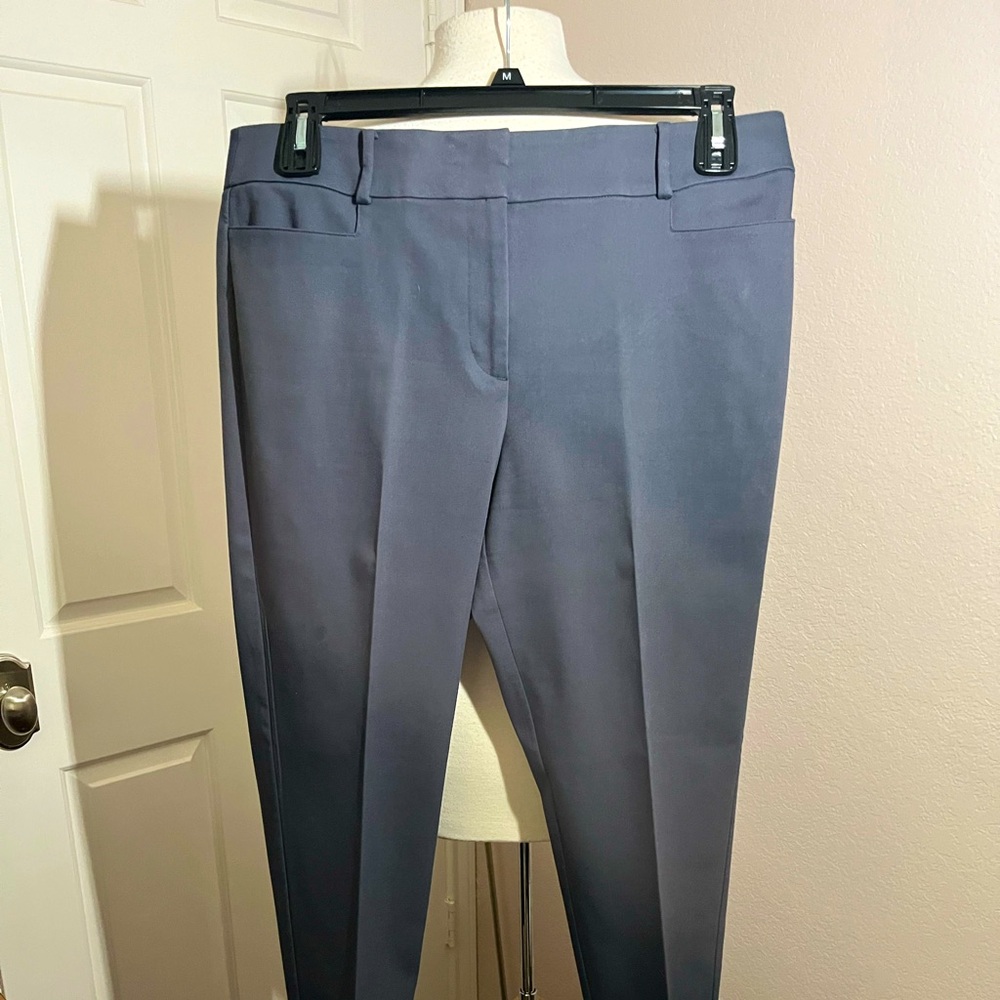 LOFT CURVY SKINNY STEEL BLUE TROUSERS. SIZE 12